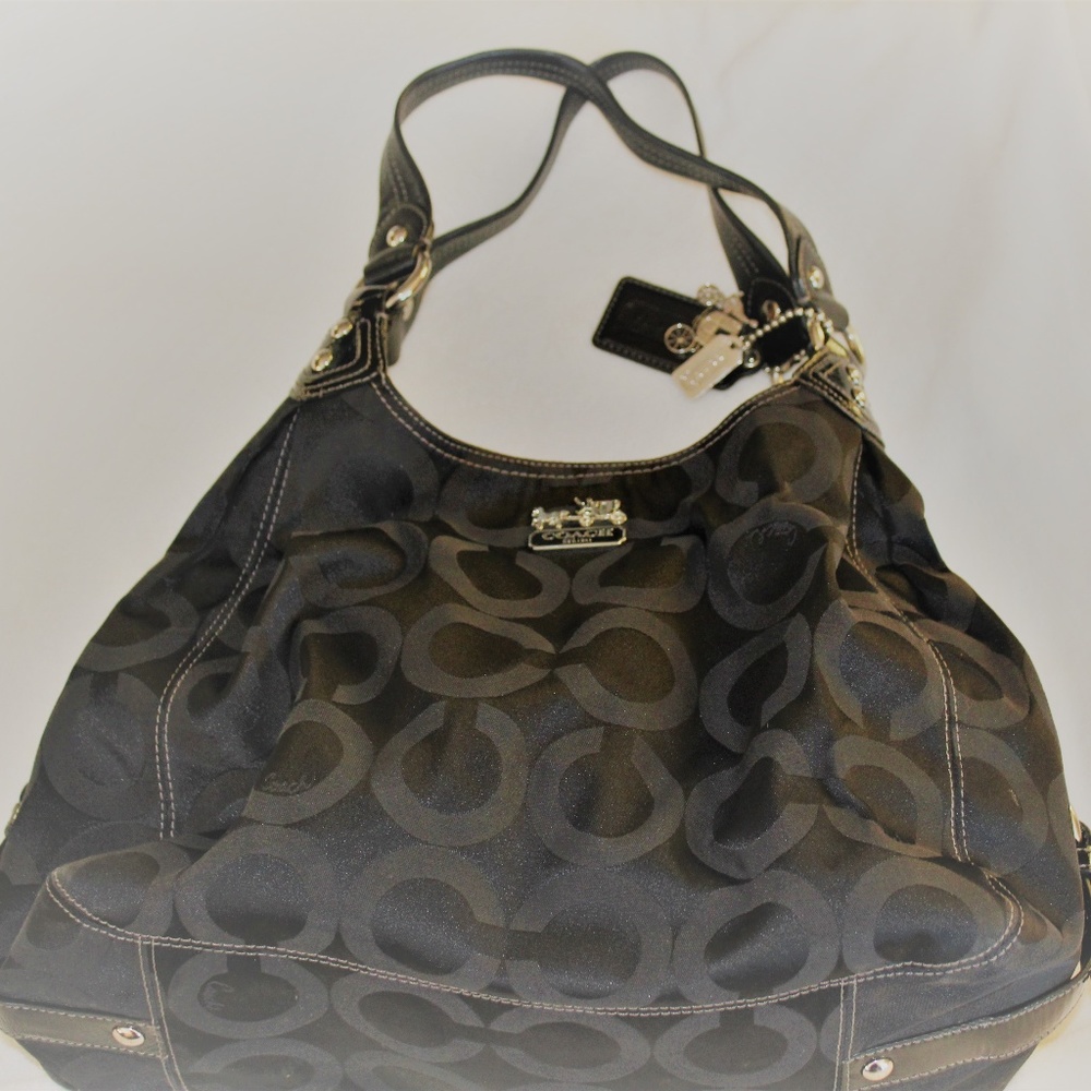 Coach Black Canvas Hobo Bag